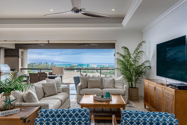 TV, DVD player, stereo