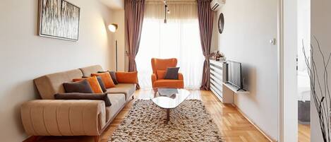 Luxury Apartment, 1 Bedroom, City View | 1 bedroom, premium bedding, in-room safe, iron/ironing board