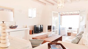 Villa, 5 Bedrooms, Private Pool, Sea View | Living area - Villa Alcyone by The Pearls Collection (Mykonos)