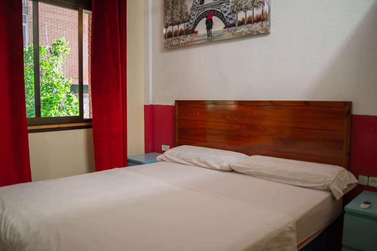 Double Room, Shared Bathroom | Premium bedding, memory-foam beds, laptop workspace, blackout curtains