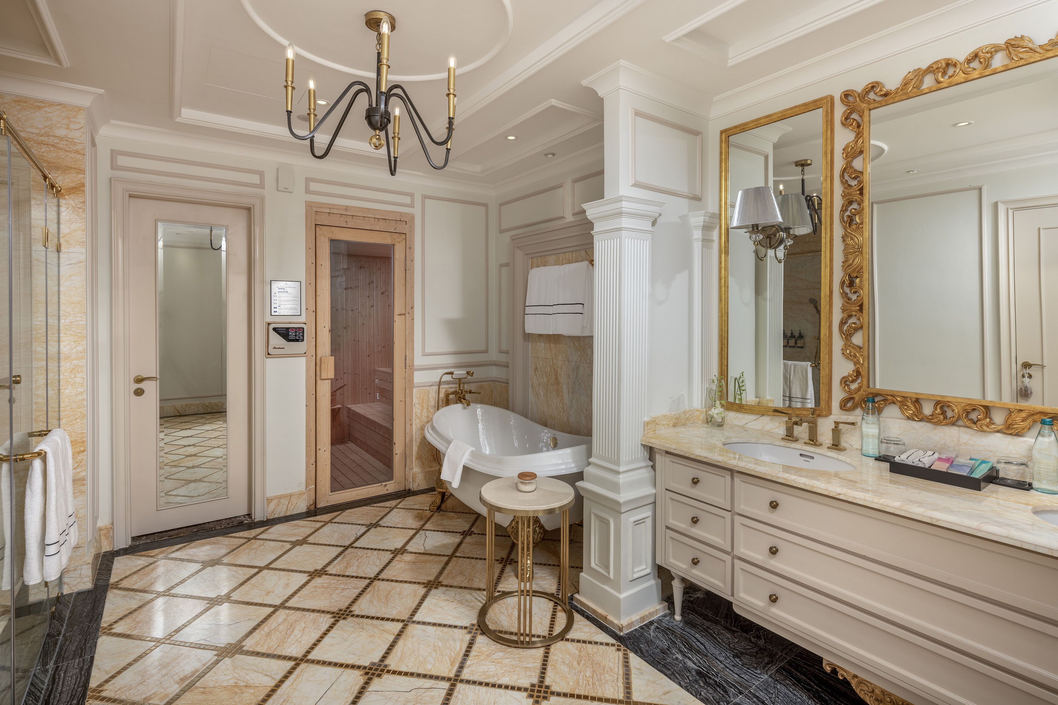 presidential suite | bathroom | separate bathtub and shower, free toiletries, hair dryer, bathrobes