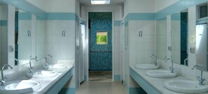 Shower, free toiletries, hair dryer, bidet