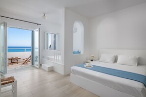 Aegean Luxury Suites | Premium bedding, pillowtop beds, in-room safe, individually decorated