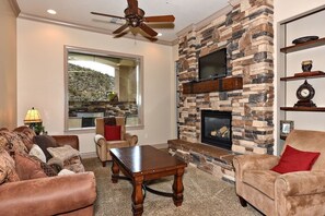 TV, fireplace, offices