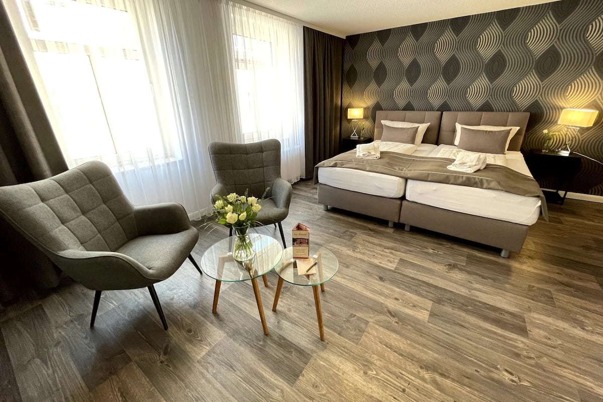Quadrupla Comfort | 1 camera, minibar con snack e bevande gratuite, una scrivania