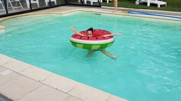 Indoor pool, open 7:00 AM to 9:00 PM, pool umbrellas, sun loungers