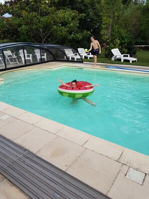 Indoor pool, open 7:00 AM to 9:00 PM, pool umbrellas, pool loungers