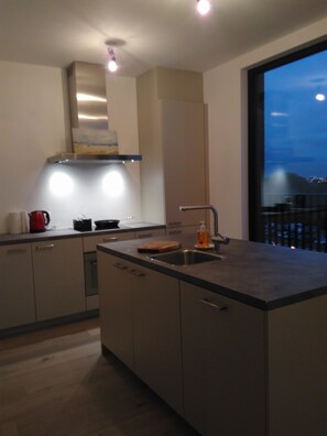 Design Apartment, 2 Bedrooms, Accessible, Lake View | Private kitchen | Coffee/tea maker, electric kettle, cookware/dishes/utensils - Fully Equipped Sunny Apartment (Antwerp)