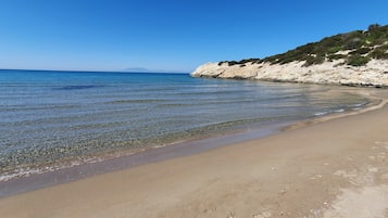 Na praia, toalhas de praia