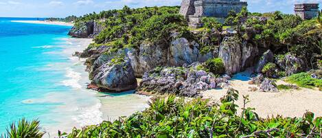 Sun loungers, beach towels