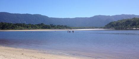 Beach nearby, sun loungers