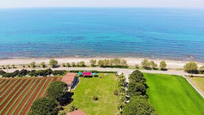 Sur la plage, chaise longue