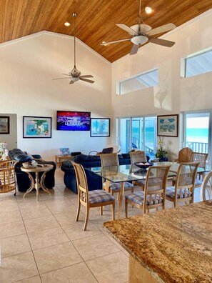 TV, DVD player, stereo - Great Harbor Cay, Berry Islands, Bahamas 4/3 Luxurious Beachfront relaxing home (Great Harbour Cay)