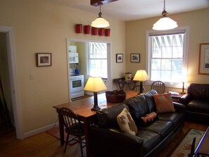 TV, fireplace, streaming services