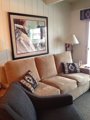 TV, caminetto, lettore DVD, libri