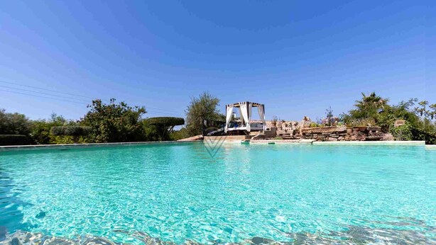 A clear blue pool with a gazebo in the background. - Torre Dorada, just 150 metres from Es Morer Vermell beach in Alcudia (Alcudia)