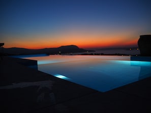 Outdoor pool, a heated pool - Luxury villa with infinity pool, sea &, mountain views (Kokkino Chorio, Crete)