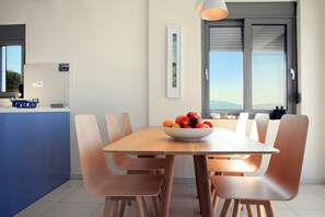 Dining - Luxury villa with infinity pool, sea &, mountain views (Kokkino Chorio, Crete)