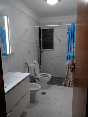 SĂšche-cheveux, serviettes fournies, papier toilette