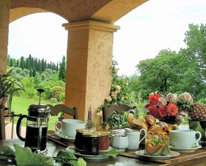 Outdoor dining - Provencal style villa PLASCASSIER near Cannes  Valbonne Grasse (Valbonne 4 km Grasse 4 km Cannes 12 km)