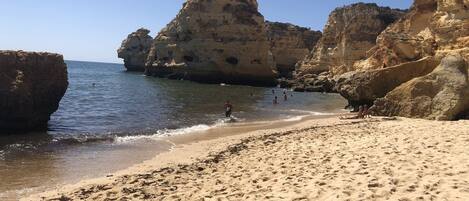 在海灘附近、沙灘巾