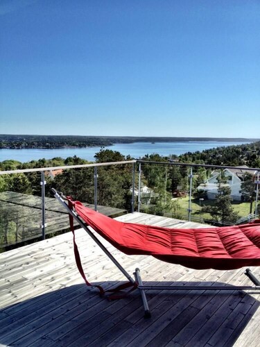 Comfortable living in modern seaview house with rooftop terrace