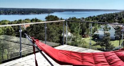 Comfortable living in modern seaview house with rooftop terrace