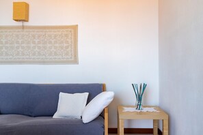 Smart-tv, böcker och ett filmbibliotek