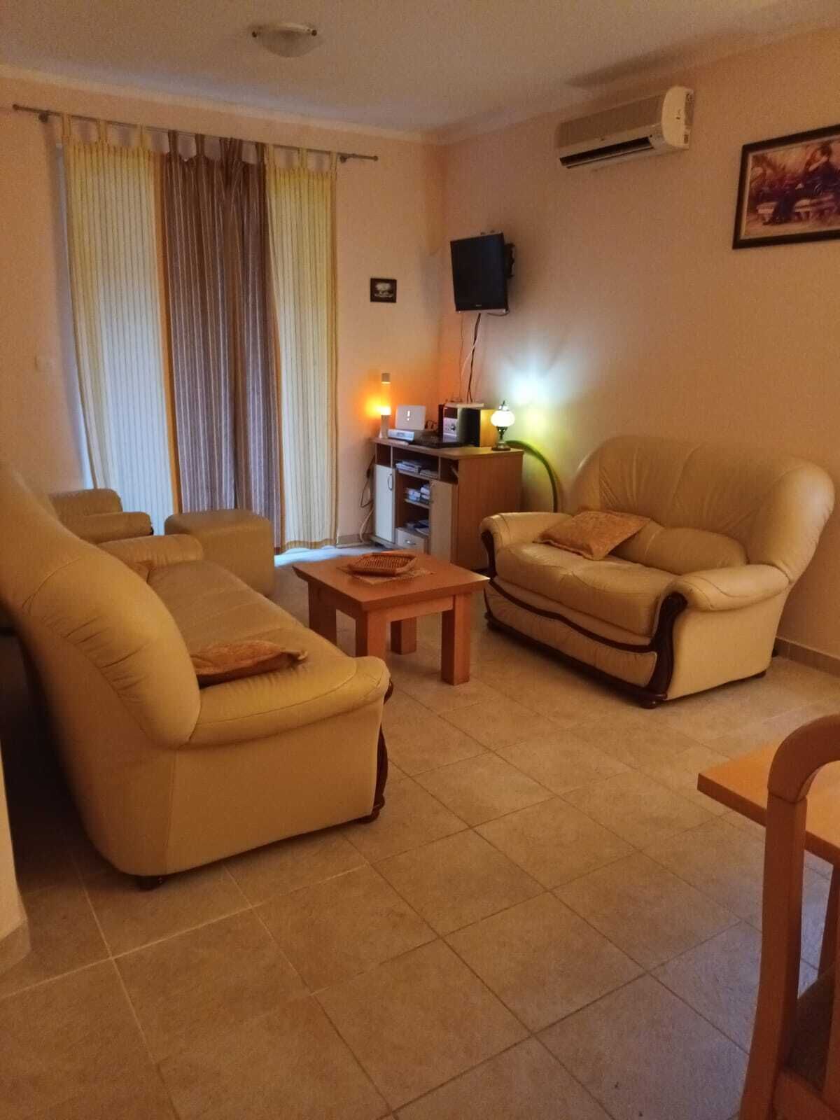 TV, DVD player, books, music library