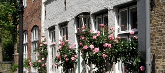 Appartement in een historisch huis direct aan het water met boot en fietsen