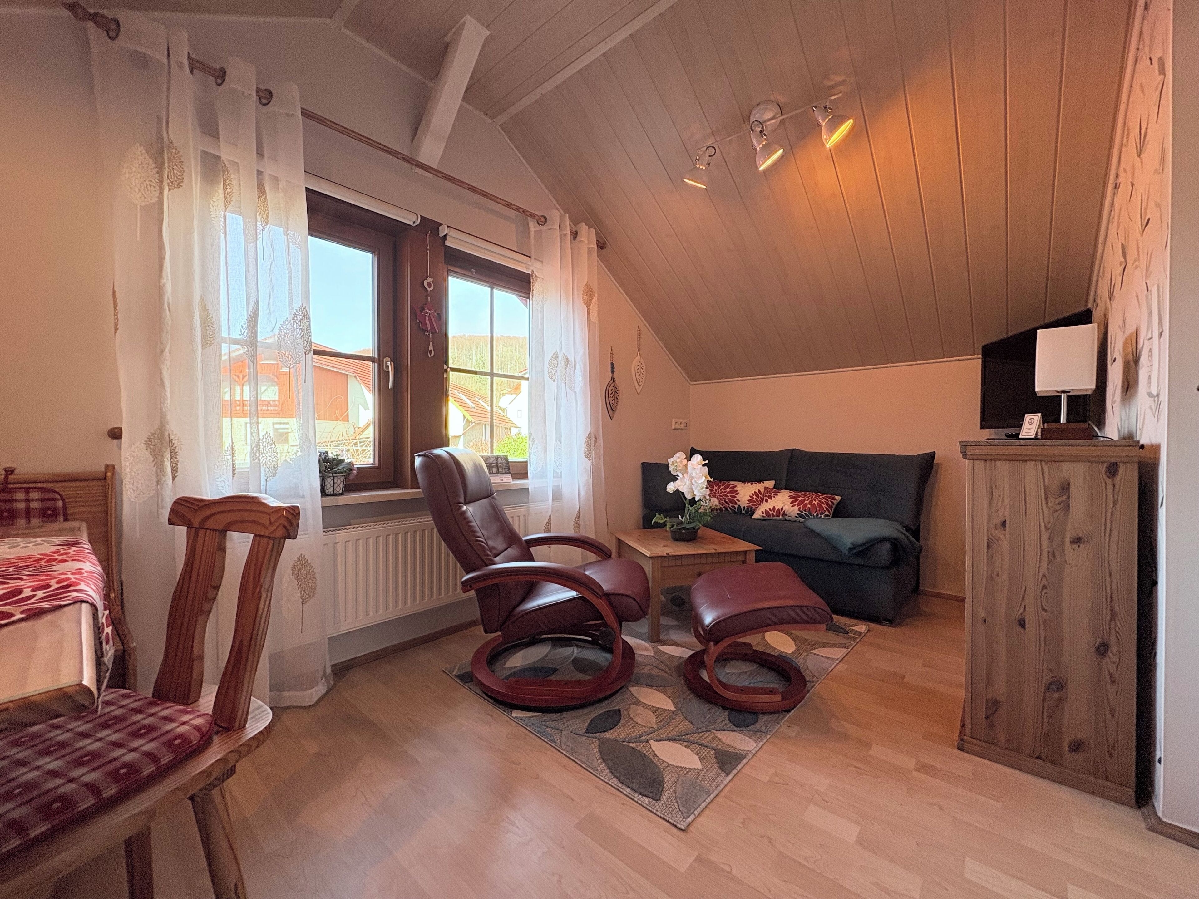 Smart-TV, Kamin, DVD-Player, Bücher