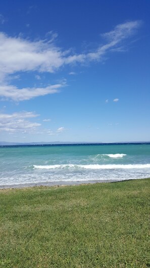 Beach nearby, sun-loungers