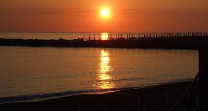 New beautiful villa, close to the sandy beach. Large terrace. Garden.