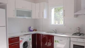 Apartment | Private kitchenette | Full-sized fridge, oven, stovetop, dishwasher