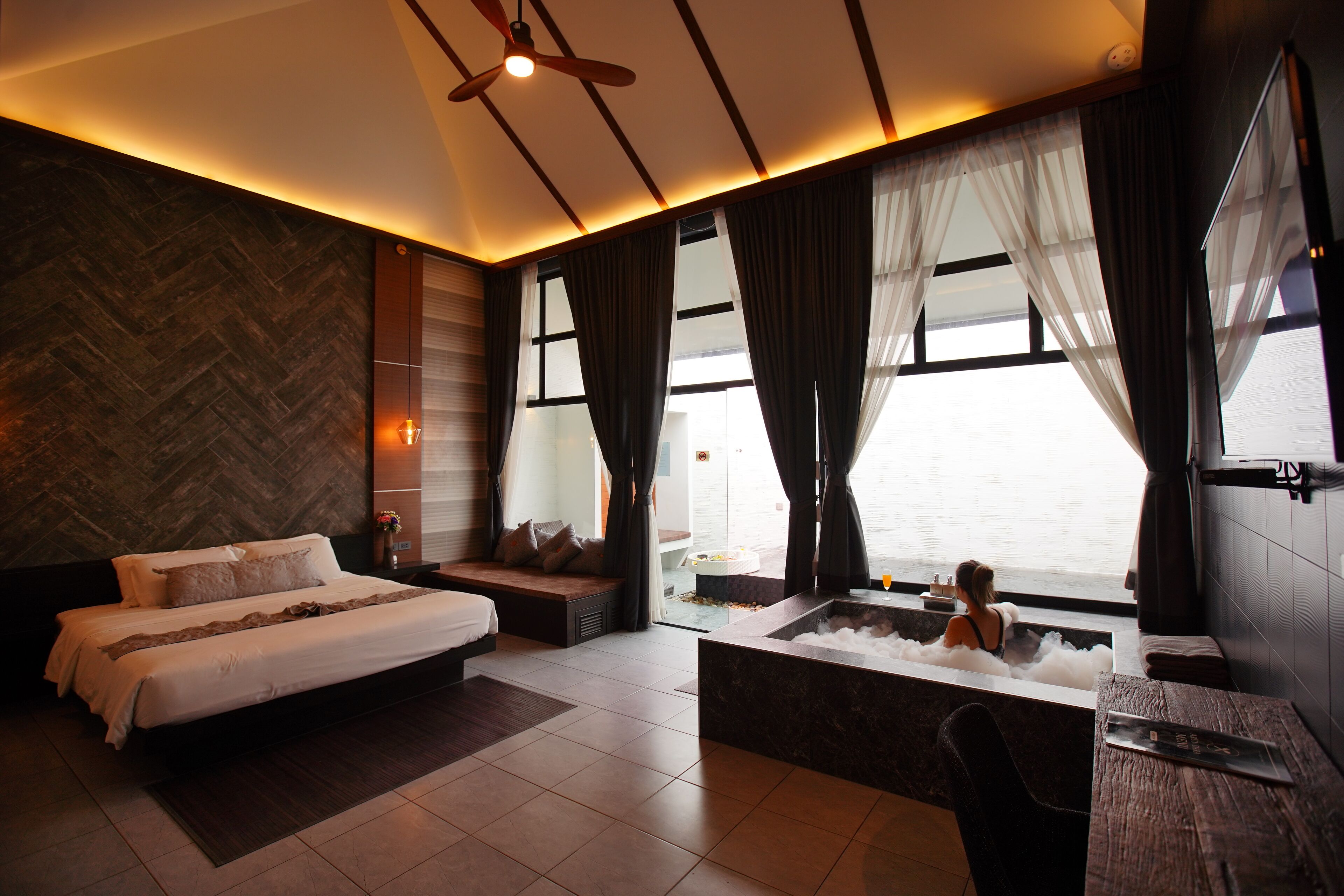 villa with private pool | 1 bedroom, in-room safe, desk, blackout curtains