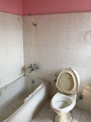 Room, 1 King Bed, Non Smoking, City View | Bathroom | Shower, slippers, towels - Eco Homestay (Kathmandu)