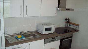 Kühlschrank, Mikrowelle, Herdplatte, Geschirrspüler