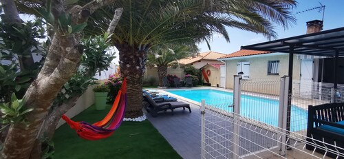 Villa 3 *Climatisée avec Piscine Chauffée à 10min des plages