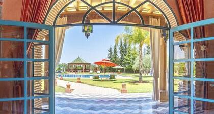 Villa Dar MOUDAR Marrakech large pool and garden with authentic architecture