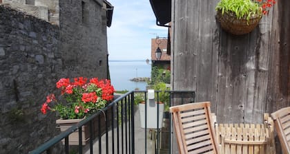 komfortable Wohnung, 2/4 Personen, ausgestattet, am Ufer des Genfersees, in Yvoire.