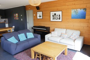 Tv, dvd-afspiller, bøger, videobibliotek