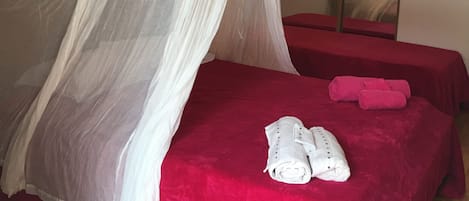 1 bedroom, desk, iron/ironing board, travel crib