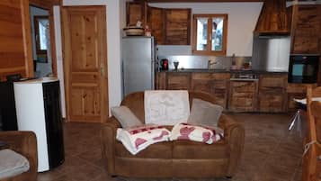 Televisión, chimenea, reproductor de DVD y libros