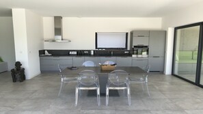 Dining - Luxurious architect-designed house, 4 bedrooms, heated pool  (Oletta)
