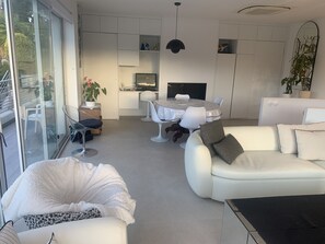 Tv, pejs, dvd-afspiller, bordfodbold