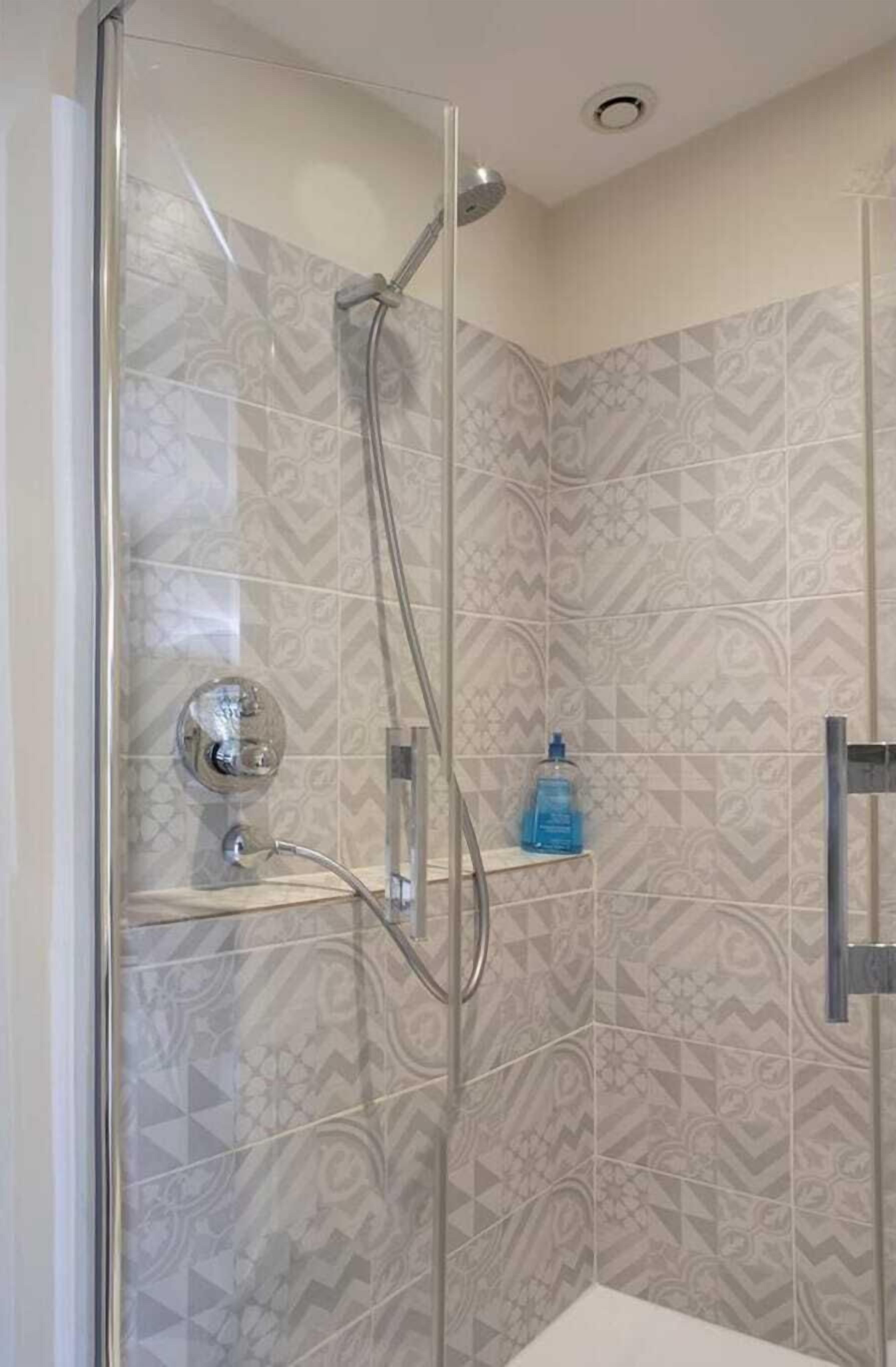 Eco-friendly toiletries, hair dryer, towels