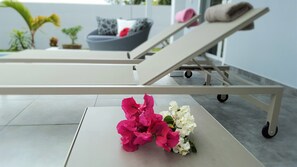 Terrace/patio - Villa with pool in residence on the Hauts de St François (Saint-François)