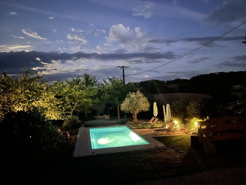 Très jolie propriété piscine privée,wifi h débit cuisine d’été et Climatisation