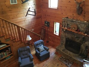 Fireplace, books - A secluded hideaway in Bath County (Millboro)