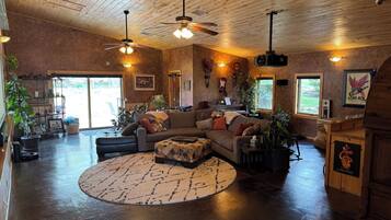 Smart TV, chimenea, videojuegos, reproductor de DVD